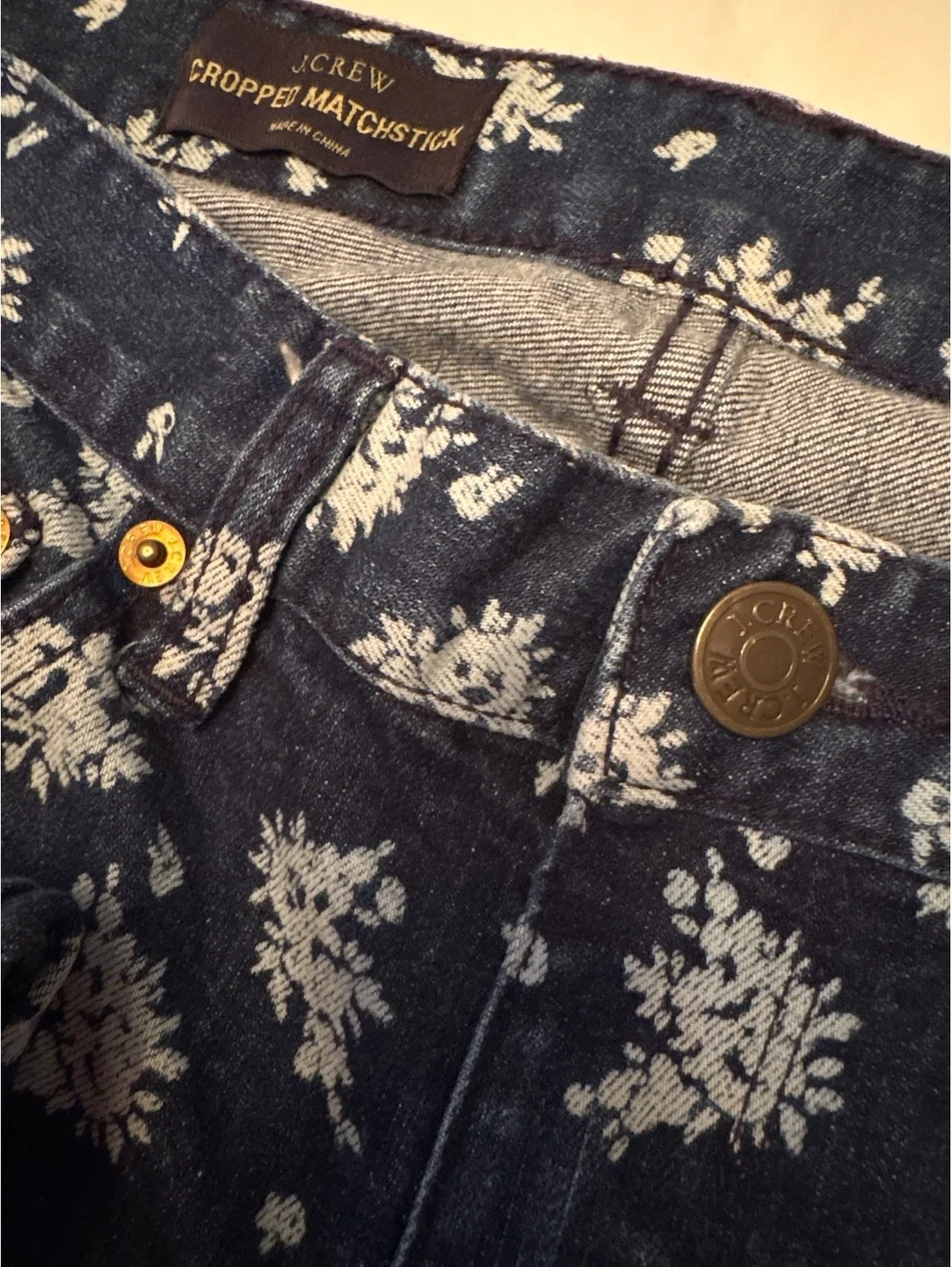 J. Crew Floral Cropped Matchstick Jeans 25